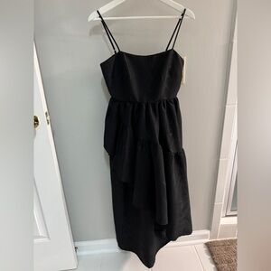 Black Kate Spade New York for Target tiered midi dress with ruffle detail